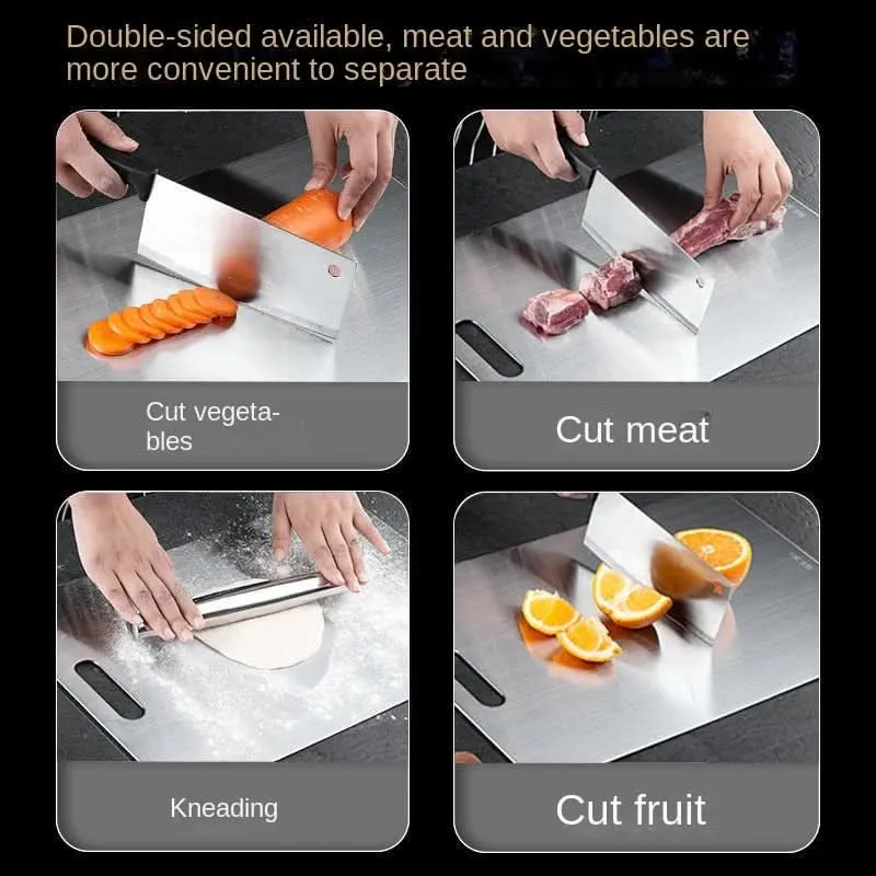 Euroselle Heavy Duty Stainless Steel Chopping Board For Kitchen Hygiene