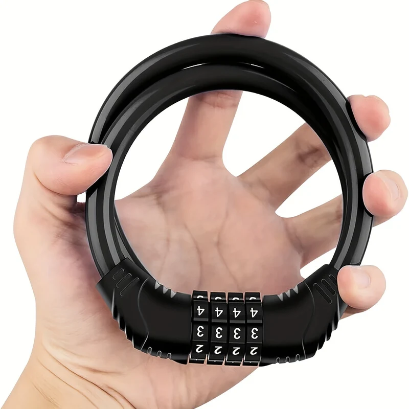 Euroselle 4-Digit Code Steel Security Cable Lock for Electric and Road Bikes