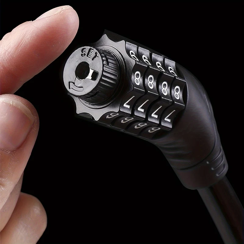 Euroselle 4-Digit Code Steel Security Cable Lock for Electric and Road Bikes
