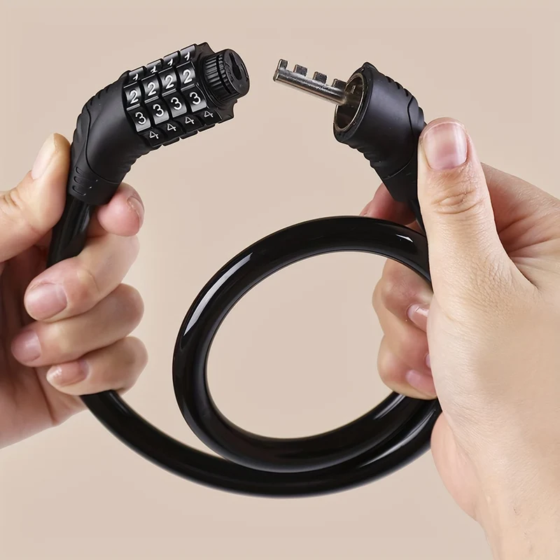 Euroselle 4-Digit Code Steel Security Cable Lock for Electric and Road Bikes