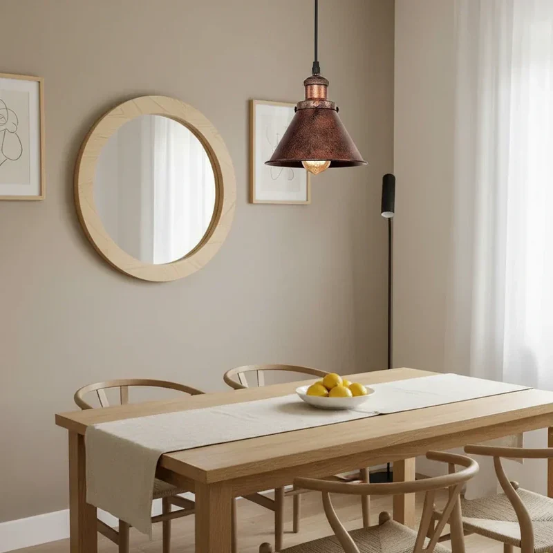 Euroselle Copper Rustic Pendant Light for Farmhouse Style With Vintage Charm