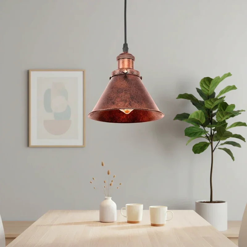 Euroselle Copper Rustic Pendant Light for Farmhouse Style With Vintage Charm