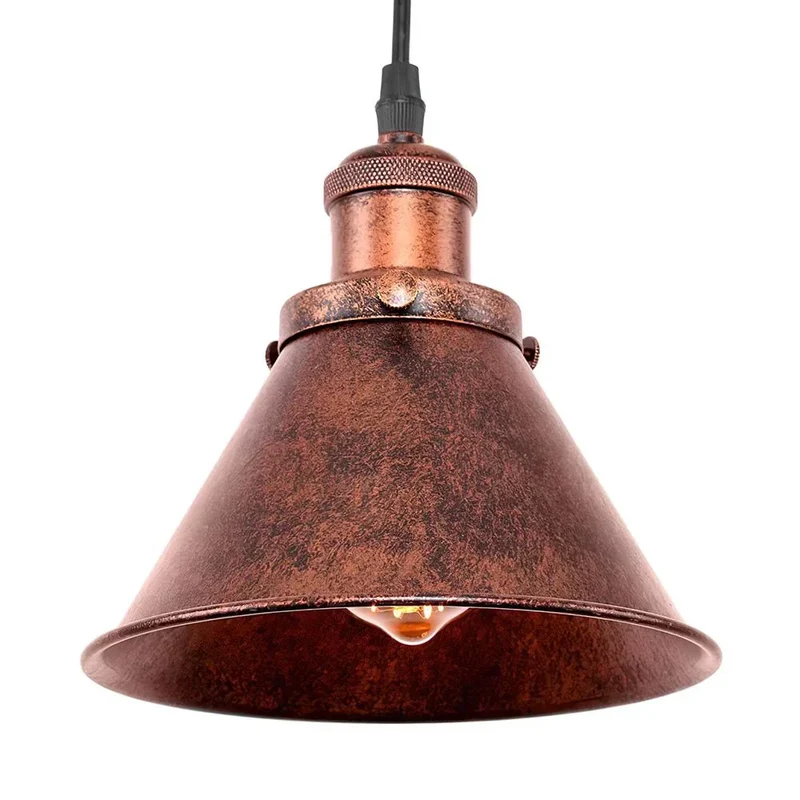 Euroselle Copper Rustic Pendant Light for Farmhouse Style With Vintage Charm