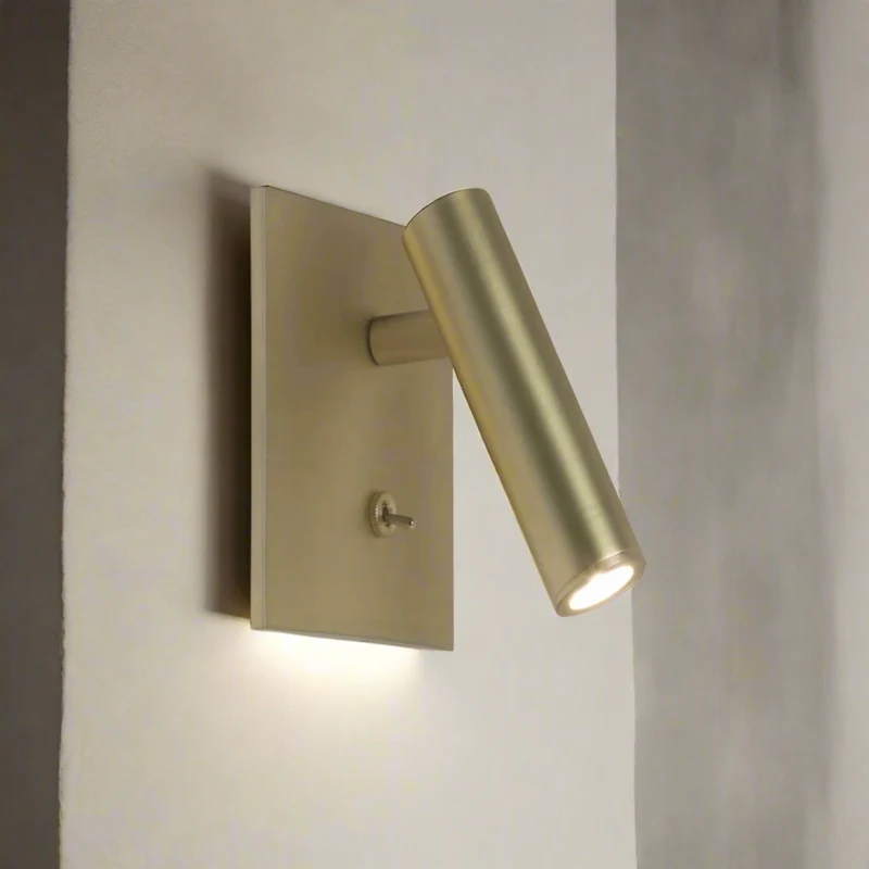 Euroselle Adjustable LED Wall Lamp With Knob Switch, Modern Minimalist Wall Sconce Decor