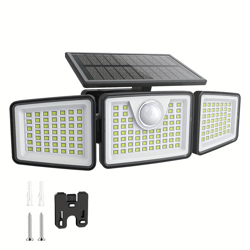 Euroselle 2500 LM Solar Outdoor Area Lights With Motion Activation And 3 Modes