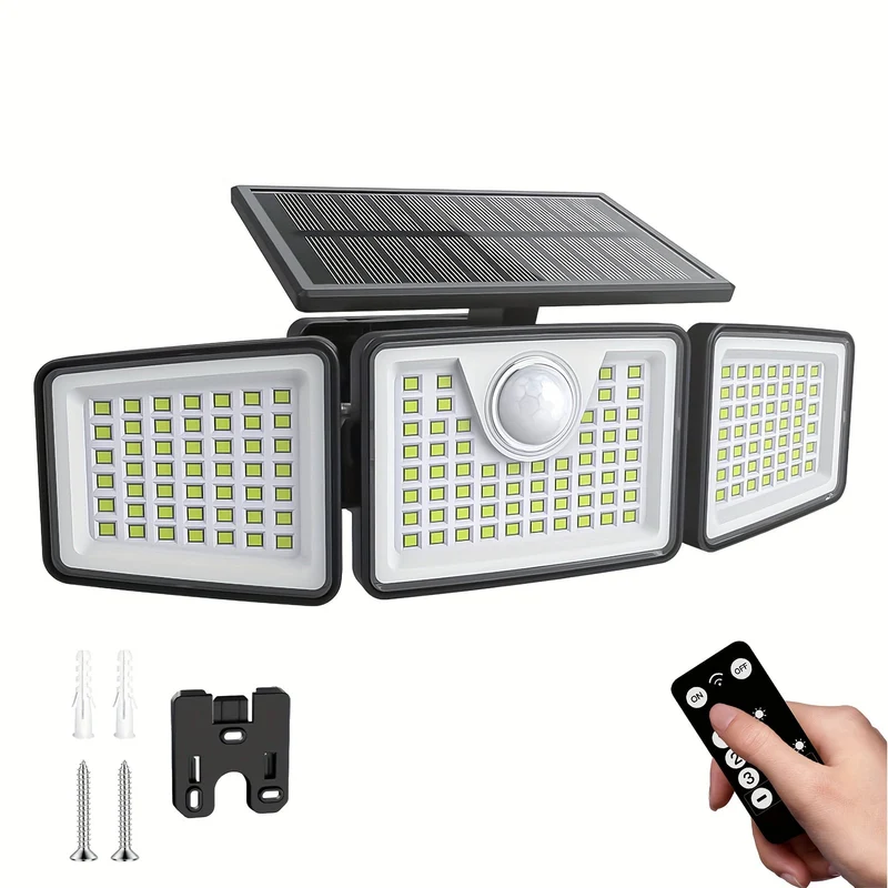 Euroselle 2500 LM Solar Outdoor Area Lights With Motion Activation And 3 Modes