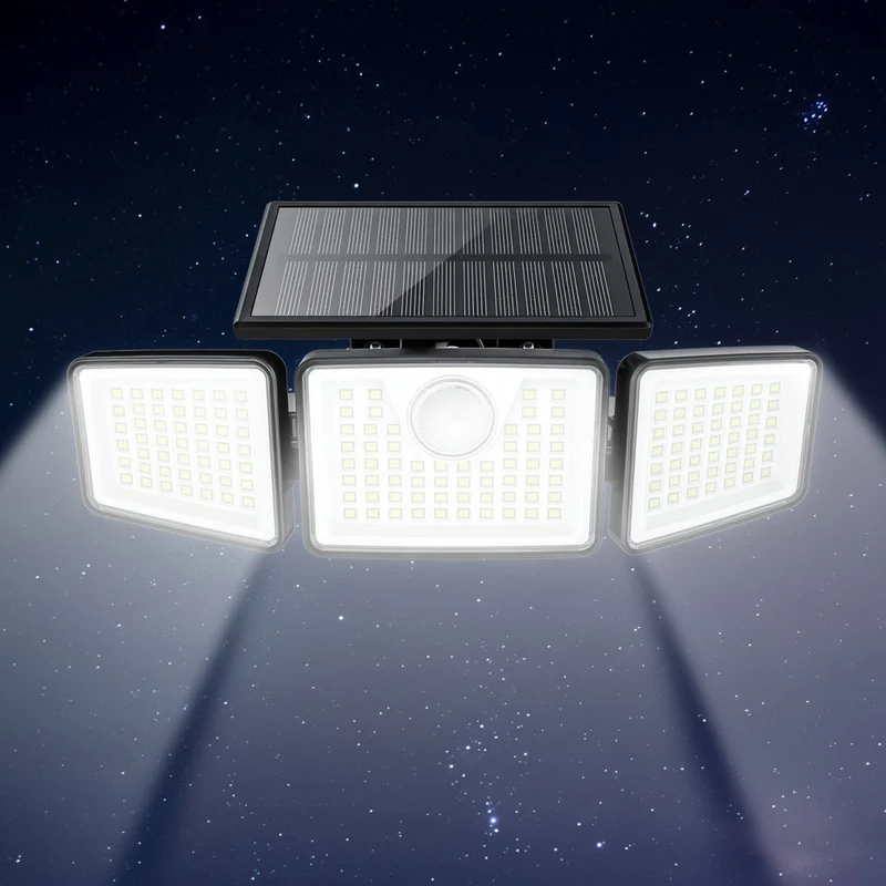 Euroselle 2500 LM Solar Outdoor Area Lights With Motion Activation And 3 Modes