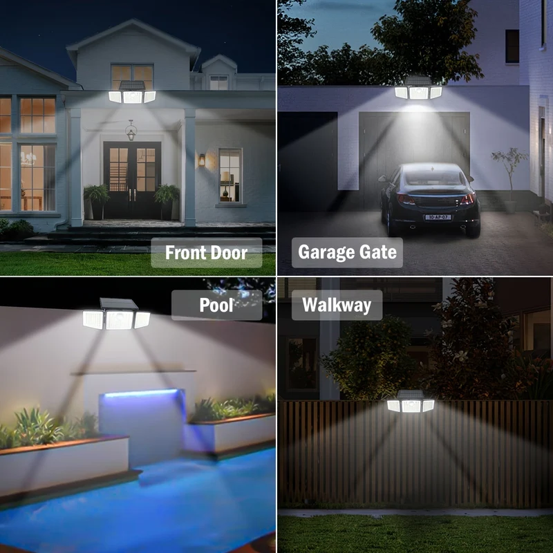 Euroselle 2500 LM Solar Outdoor Area Lights With Motion Activation And 3 Modes