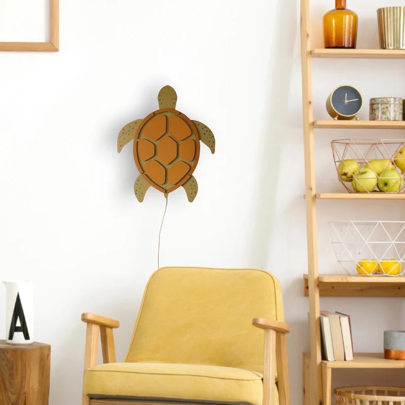 Wandlampe Meeresschildkröte aus Holz