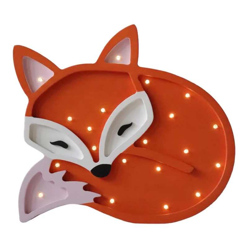 LED Nachtlicht Fuchs aus Holz, dimmbar