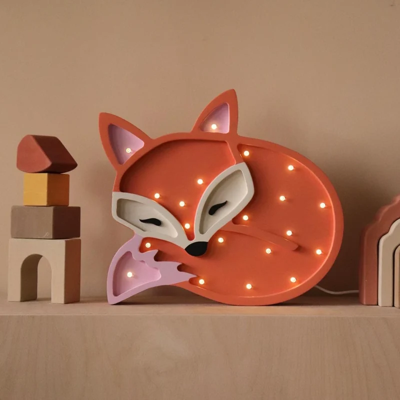LED Nachtlicht Fuchs aus Holz, dimmbar