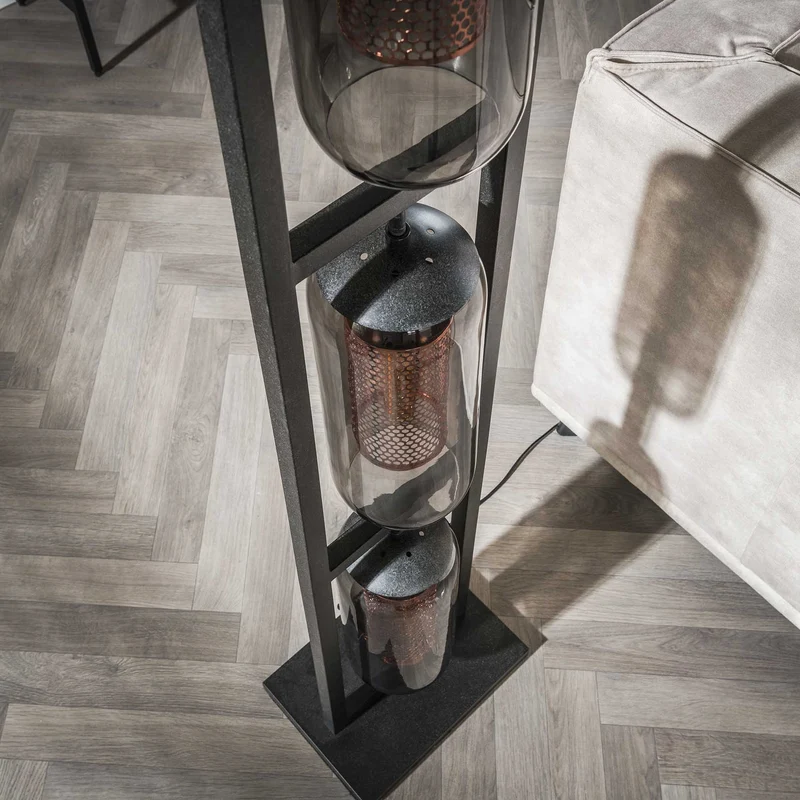 Stehlampe 3L turm smoke Glas