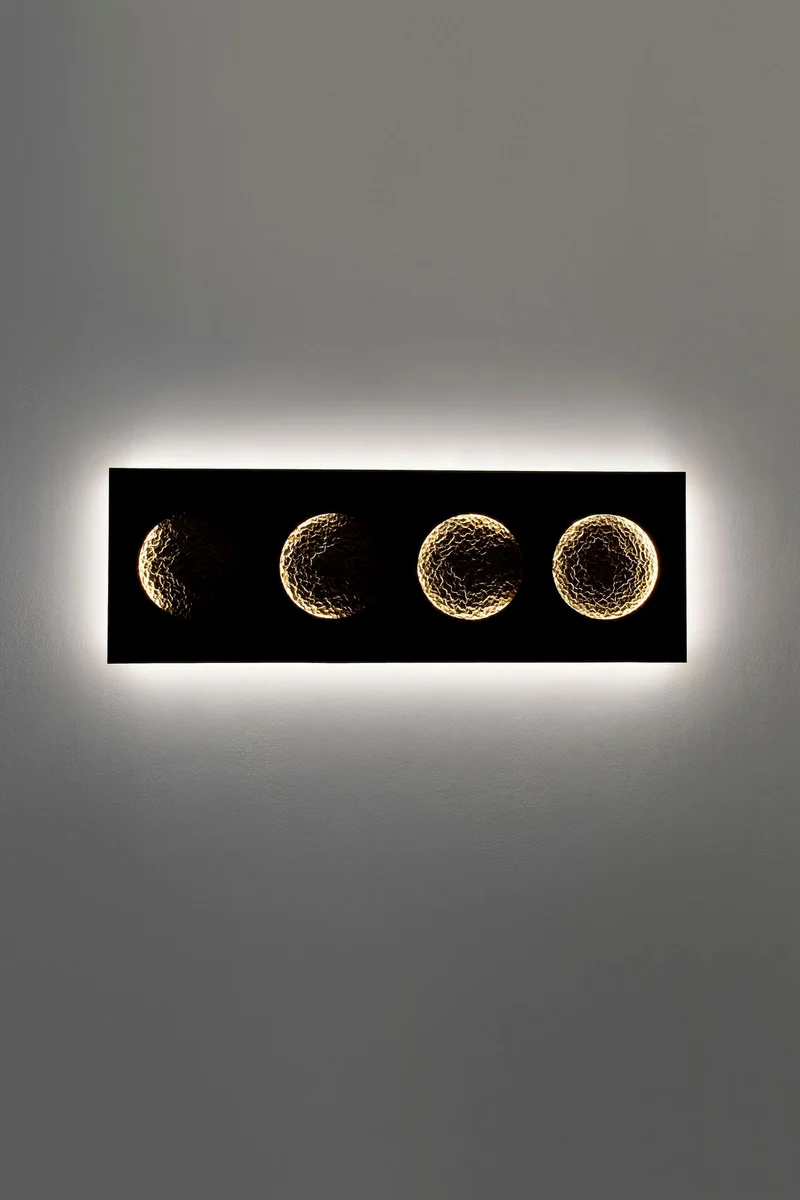 LED-Wandlampe Fasi della Luna dimmbar gehämmert mit Scheibe
