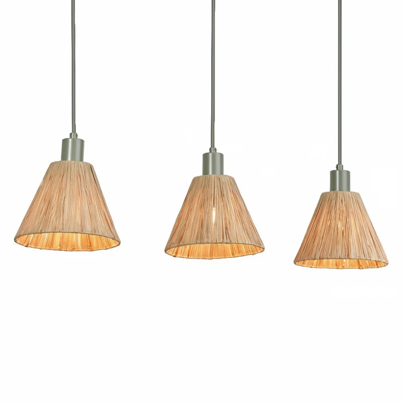 OSRAM DECOR Pendelleuchte Decor Raffia Linear grün, 3xE27