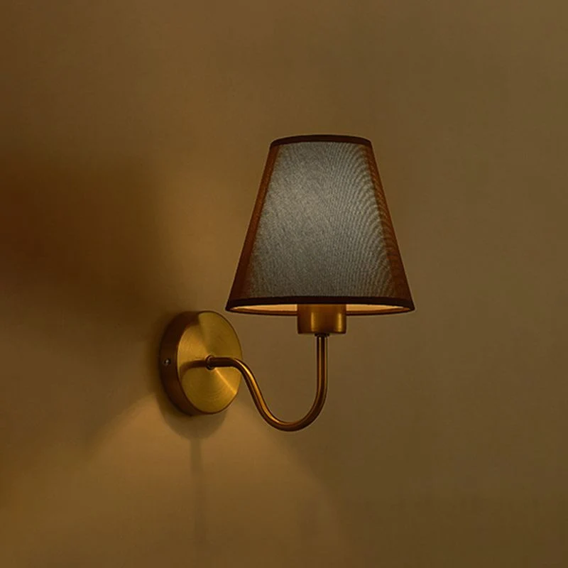 Euroselle Fabric Wall Lamp With Iron Frame E27 Base Hardwired Indoor Wall Light