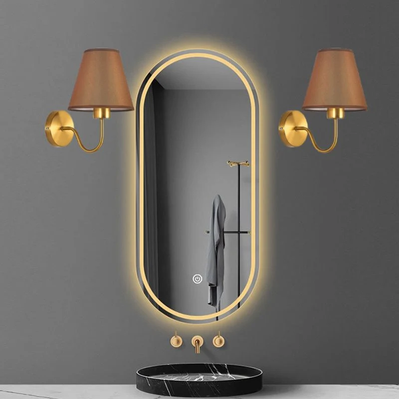 Euroselle Fabric Wall Lamp With Iron Frame E27 Base Hardwired Indoor Wall Light