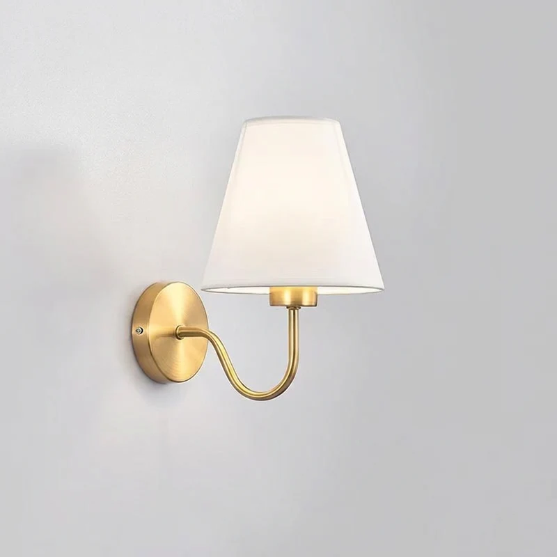 Euroselle Fabric Wall Lamp With Iron Frame E27 Base Hardwired Indoor Wall Light