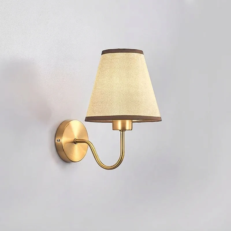 Euroselle Fabric Wall Lamp With Iron Frame E27 Base Hardwired Indoor Wall Light