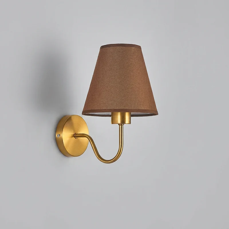 Euroselle Fabric Wall Lamp With Iron Frame E27 Base Hardwired Indoor Wall Light