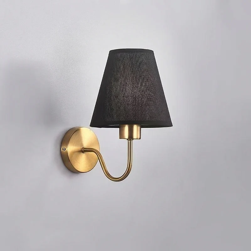 Euroselle Fabric Wall Lamp With Iron Frame E27 Base Hardwired Indoor Wall Light