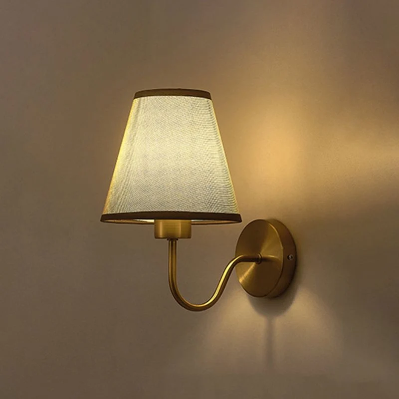 Euroselle Fabric Wall Lamp With Iron Frame E27 Base Hardwired Indoor Wall Light