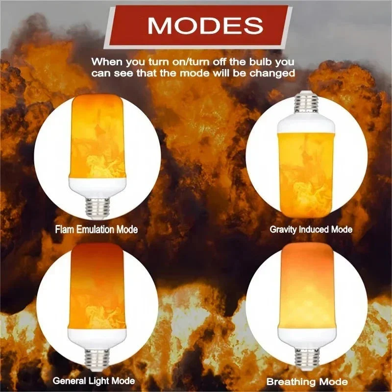 Euroselle LED Firelight Bulb for Cozy Home Ambience and Decor Lighting