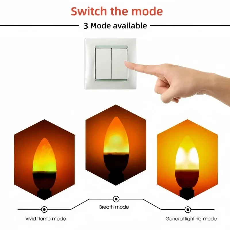 Euroselle LED Firelight Bulb for Cozy Home Ambience and Decor Lighting