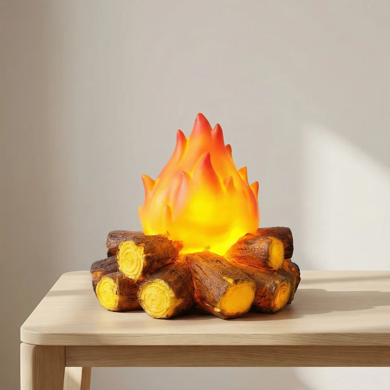 Euroselle Flickering Flame LED Lamp With Realistic Campfire Effect Battery Powered Indoor Outdoor