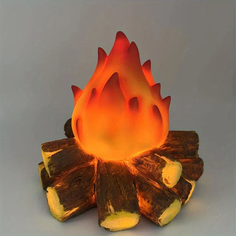 Euroselle Flickering Flame LED Lamp With Realistic Campfire Effect Battery Powered Indoor Outdoor