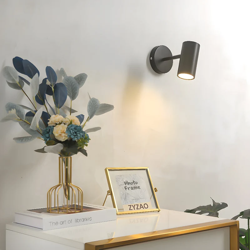 Euroselle Adjustable LED Wall Light Sconce In Slim Aluminum, Nordic Design