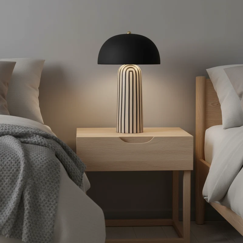 Aurora Stripe Ambient LED Desk Lamp For Bedside And Living Areas By Euroselle