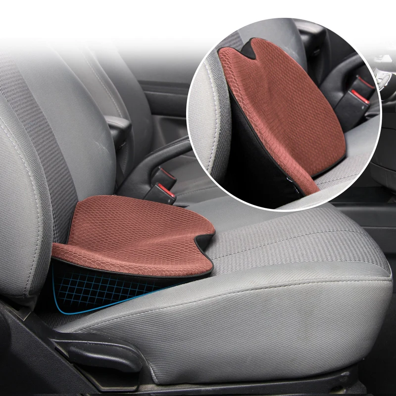 Euroselle Premium Auto Seat Cushion With Integrated Lumbar Support Pad