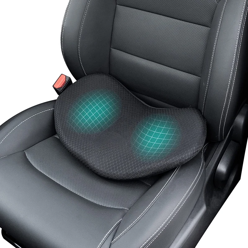 Euroselle Premium Auto Seat Cushion With Integrated Lumbar Support Pad