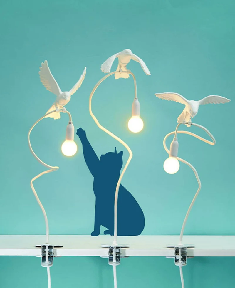 Seletti Sparrow Taking-Off Klemmleuchte Vogel Design USB