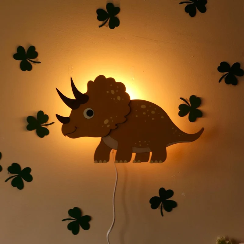 Wandlampe Dino aus Holz
