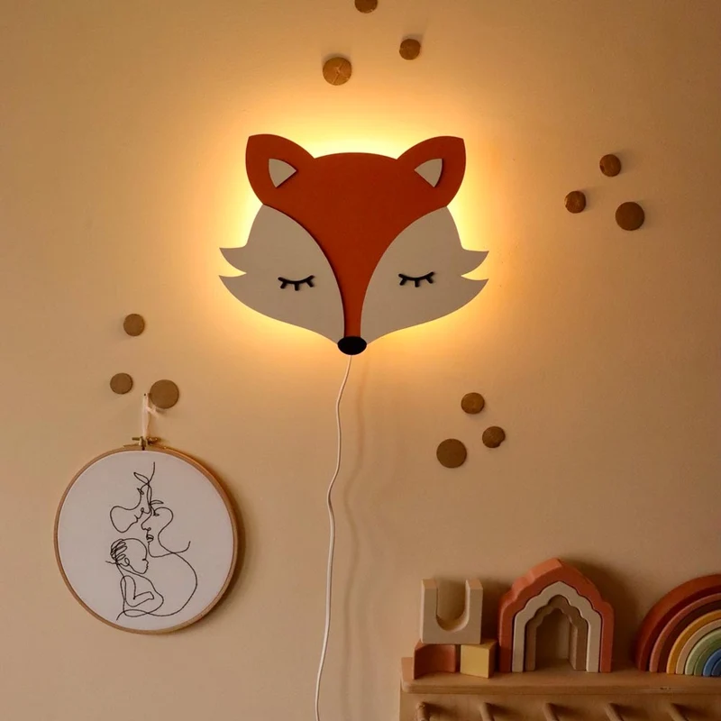 Wandlampe Fuchs aus Holz