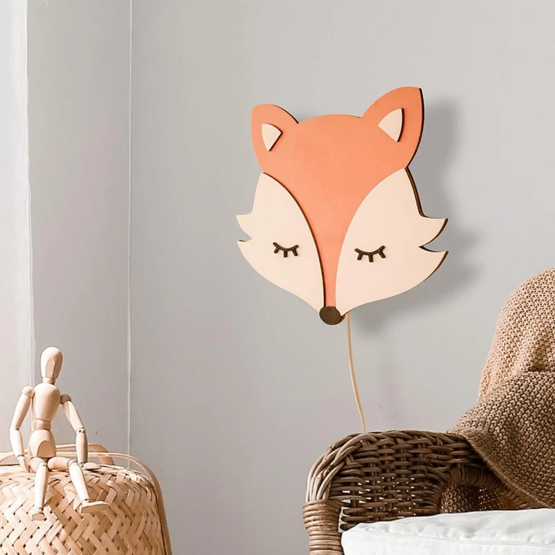 Wandlampe Fuchs aus Holz