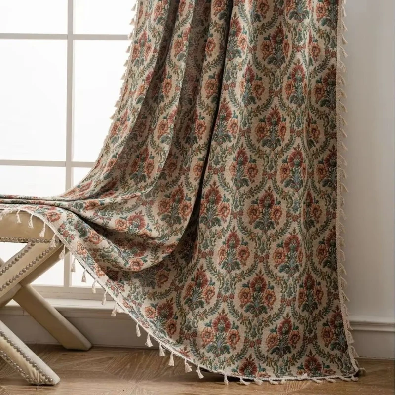 Euroselle Floral Tassel Curtain Panel for Cozy Interiors