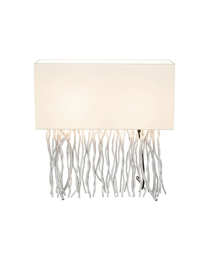 Tischlampe Capri 2-flammig Ecru mit Schirm 50x18cm