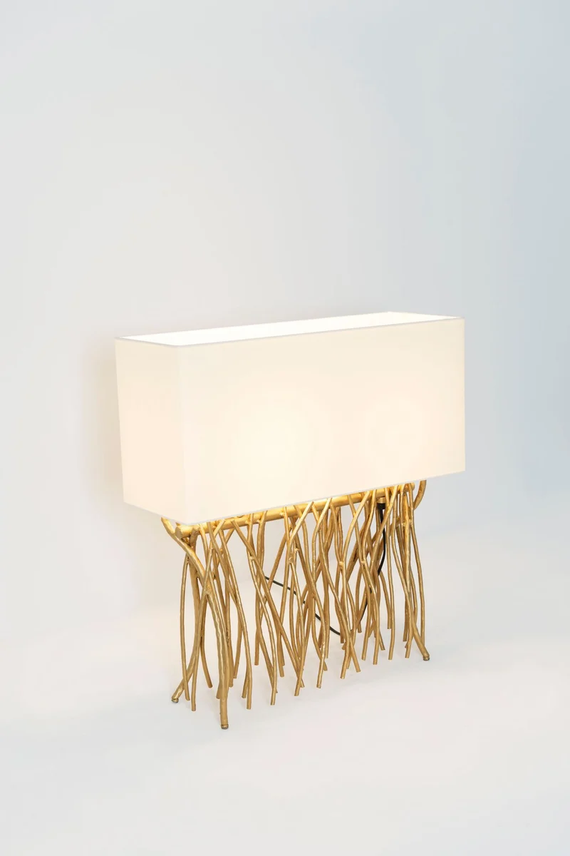 Tischlampe Capri 2-flammig Ecru mit Schirm 50x18cm