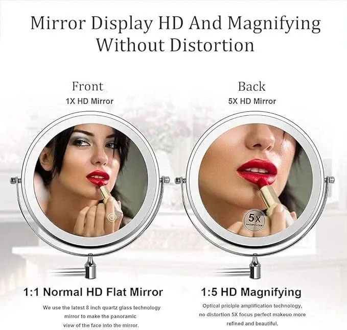 Euroselle LED Magnifying Mirror With Adjustable Lighting