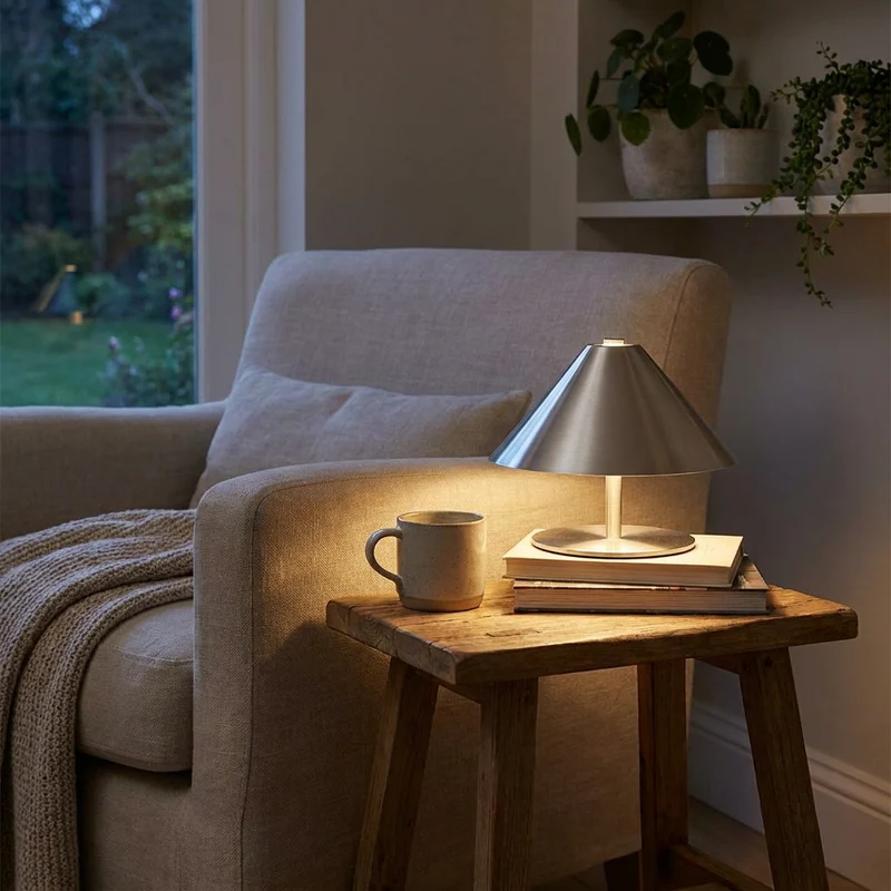 Euroselle Rechargeable Touch Table Lamp With 3W LED, 3 Color Modes And Touch Dimmer