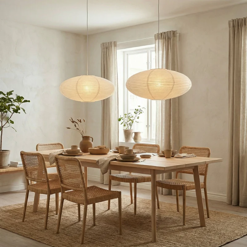 Novae Paper Pendant Light For Living Rooms And Dining Areas Euroselle