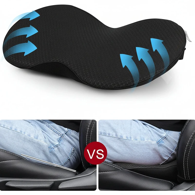 Euroselle Car Seat Cushion With 3.5-Inch Height Boost For Short Drivers