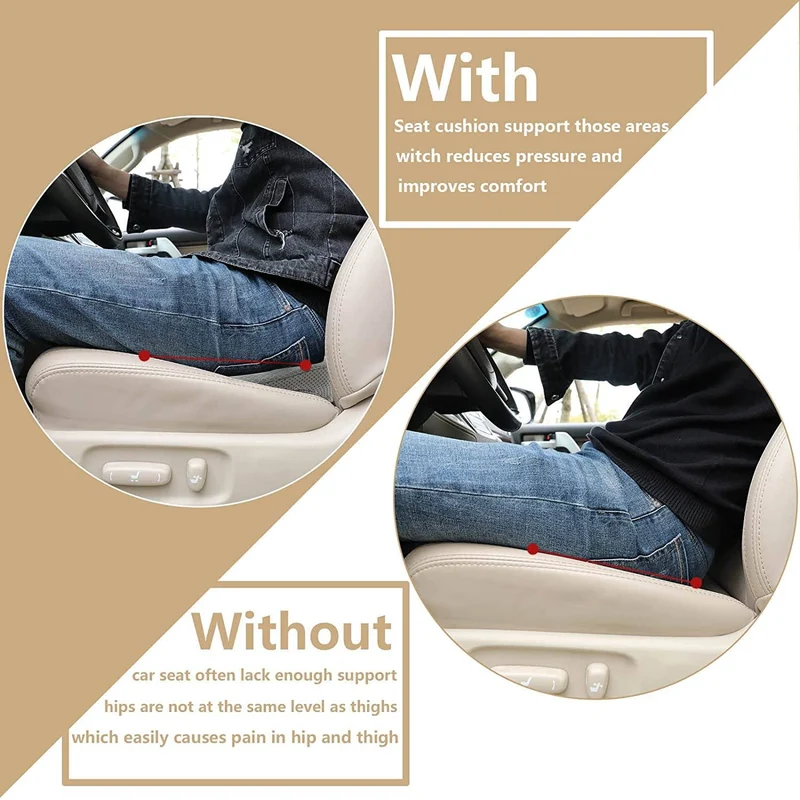 Euroselle Car Seat Cushion With 3.5-Inch Height Boost For Short Drivers