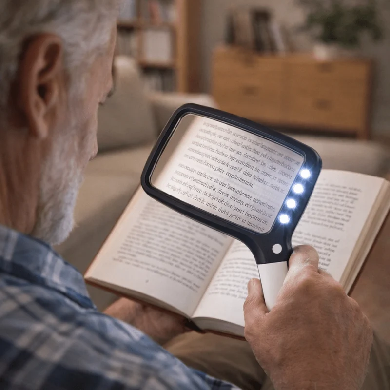 Euroselle Handheld Magnifier With 3x LED For Detailed Inspection
