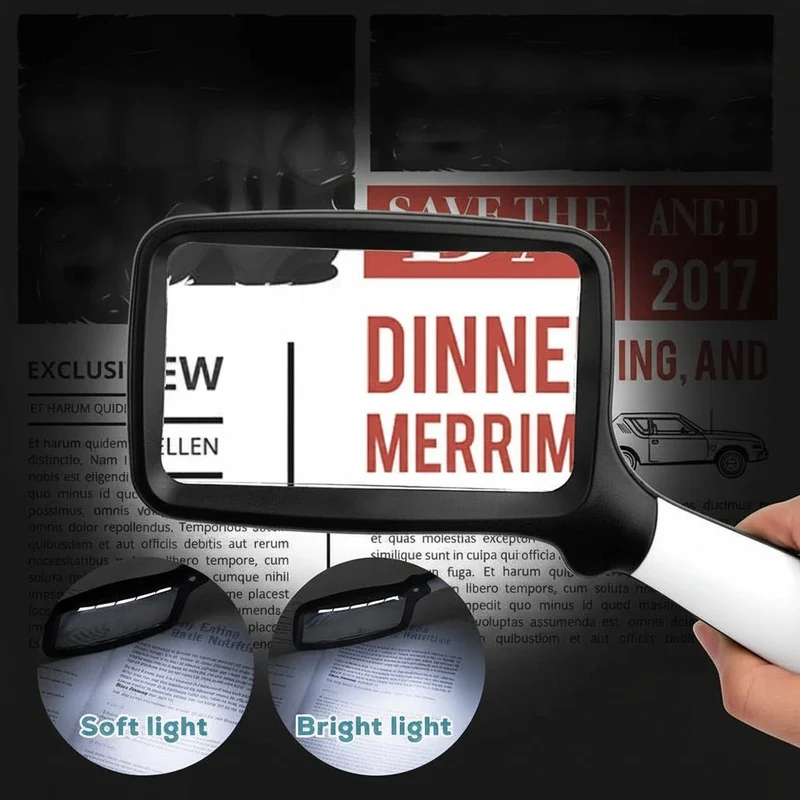 Euroselle Handheld Magnifier With 3x LED For Detailed Inspection