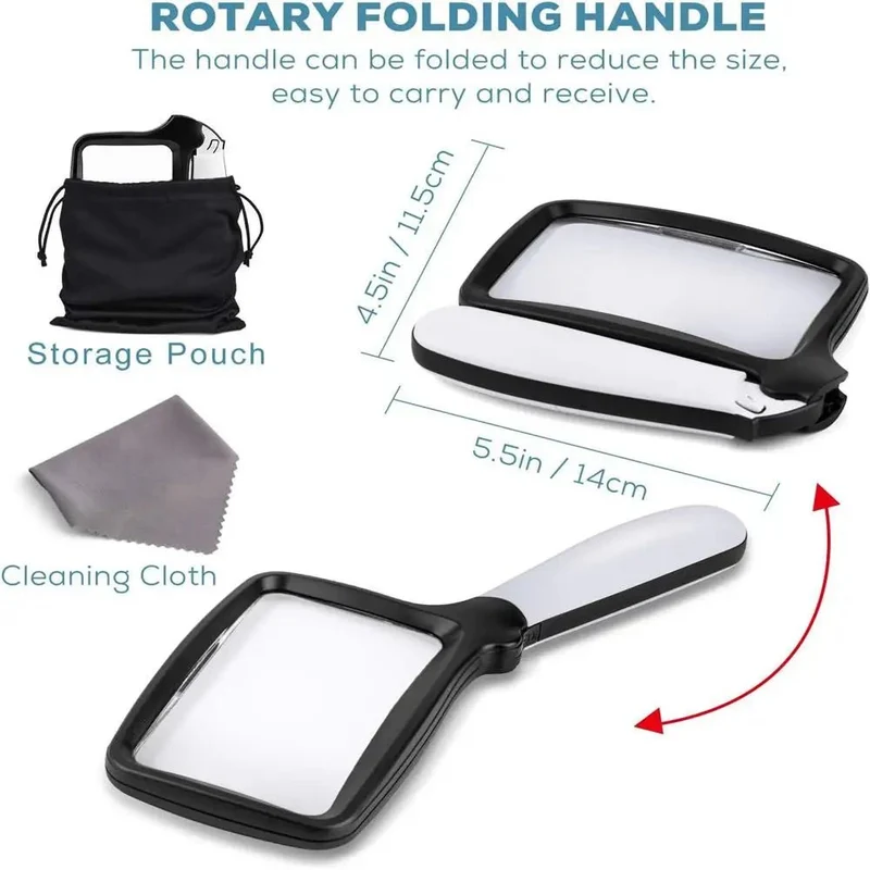 Euroselle Handheld Magnifier With 3x LED For Detailed Inspection