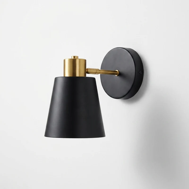 Euroselle Adjustable Wall Lamp With Cone Shade, Sconce For Reading And Ambient Lighting