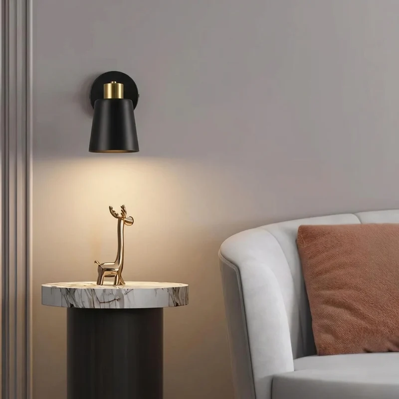Euroselle Adjustable Wall Lamp With Cone Shade, Sconce For Reading And Ambient Lighting